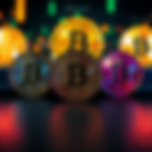 A graphic showing Bitcoin symbols with a comparison between major and smaller staking platforms