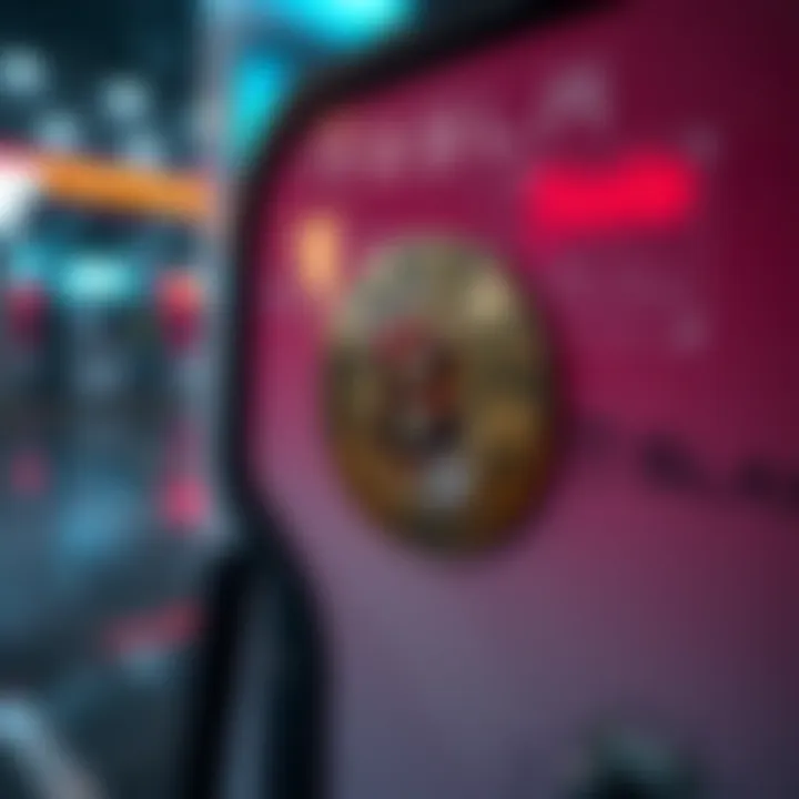 Bitcoin sticker at Tesla supercharger Close-up of a Bitcoin sticker displayed on a Tesla supercharger in Los Angeles