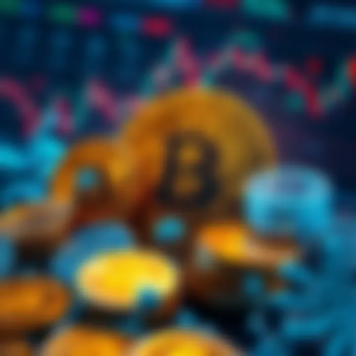 Bitcoin as a Store of Value A digital representation of Bitcoin coins, fluctuating graphs, and investment symbols, illustrating Bitcoin's role as a store of value against volatility.