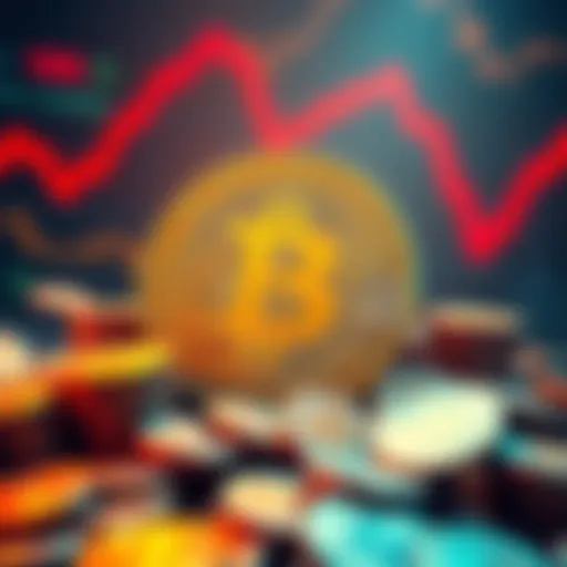 Illustration of a Bitcoin symbol with diminishing coins around it, indicating a supply decrease amid rising market interest.