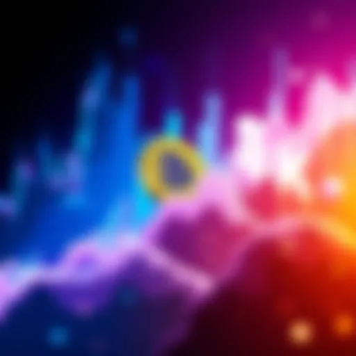 A visual representation of Bitcoin's price graph showing a sudden spike of $5K within an hour, with a Bitcoin logo in the corner.