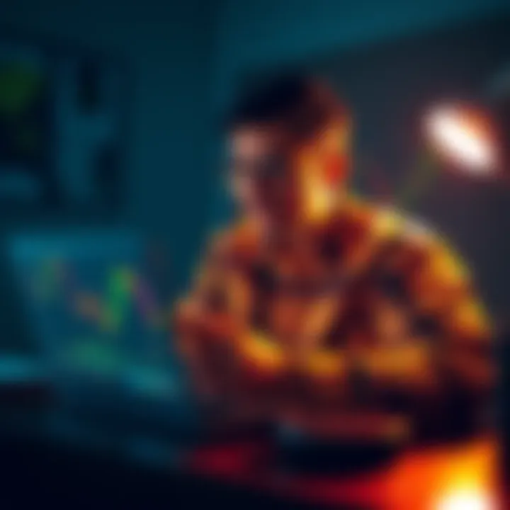 A person analyzing Bitcoin charts on a laptop, looking excited about potential investments for October