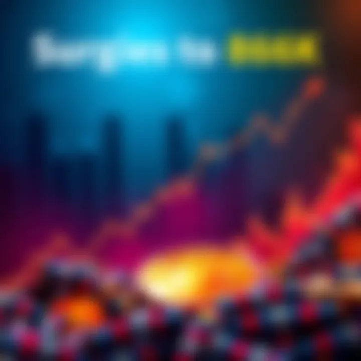 A graphical representation of Bitcoin reaching 86,000, showing an upward trend line and Bitcoin symbol