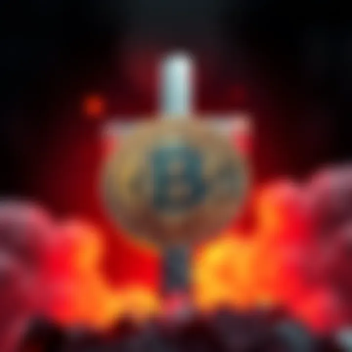 A Bitcoin symbol surrounded by a Christian cross, representing the debate on faith and digital currencies.