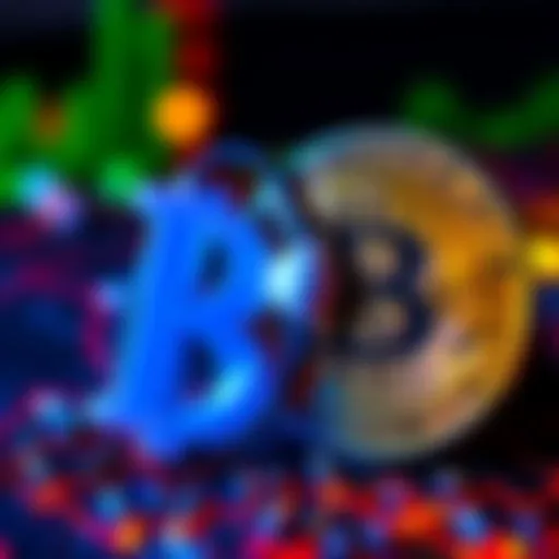 A Bitcoin symbol next to a dollar sign representing Bitcoin's value in the market.