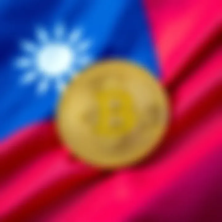 Bitcoin symbol with Taiwan flag A Bitcoin symbol overlaying the Taiwan flag, representing Taiwan's central bank considering Bitcoin as a reserve asset.
