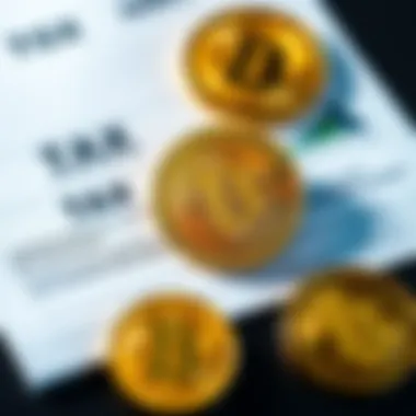 A representation of Bitcoin coins next to tax documents, highlighting the new tax rules for crypto in the Netherlands.