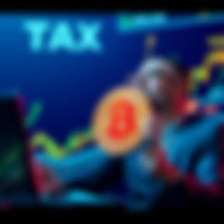 A graphic showing a Bitcoin logo with a rising tax bill and a worried investor looking at financial charts, symbolizing the tax changes in Australia