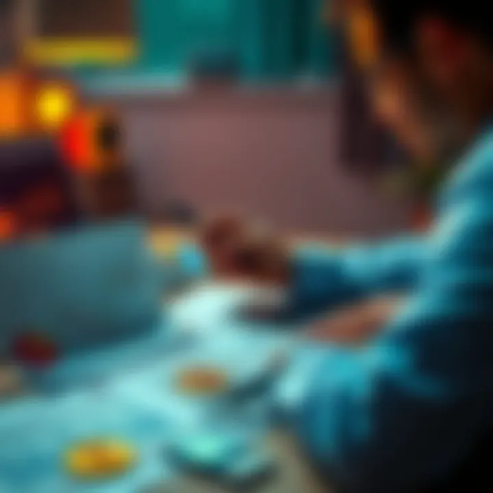 A person considering tax implications with Bitcoin charts and IRS documents on a table