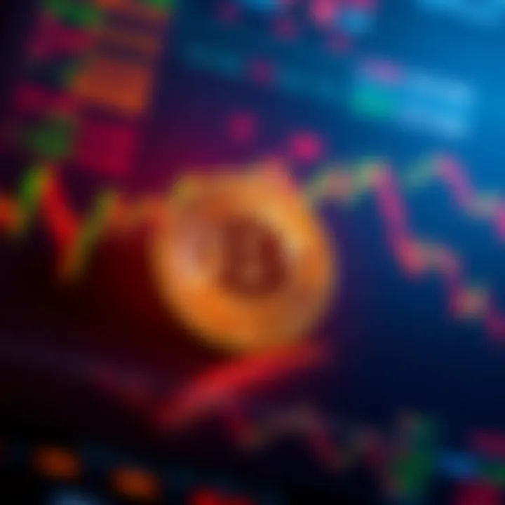 A graphic showing the downward trend of Bitcoin alongside tech stock graphs, symbolizing market volatility.