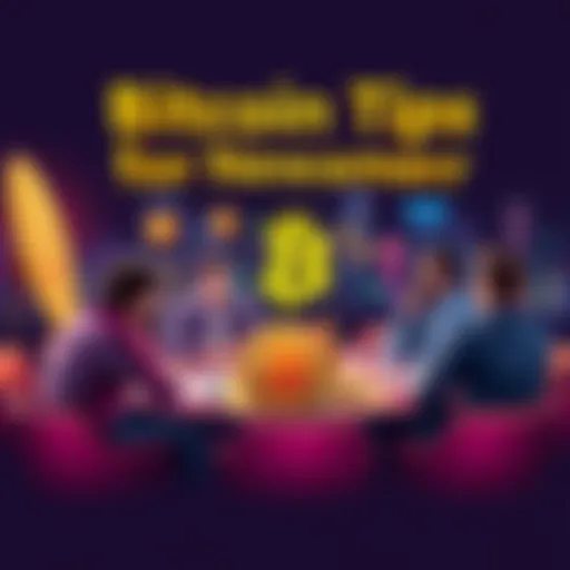 A group of people discussing Bitcoin advice and sharing tips at a round table