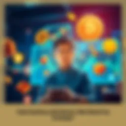 A person imagining trading various goods and services using Bitcoin in a digital space