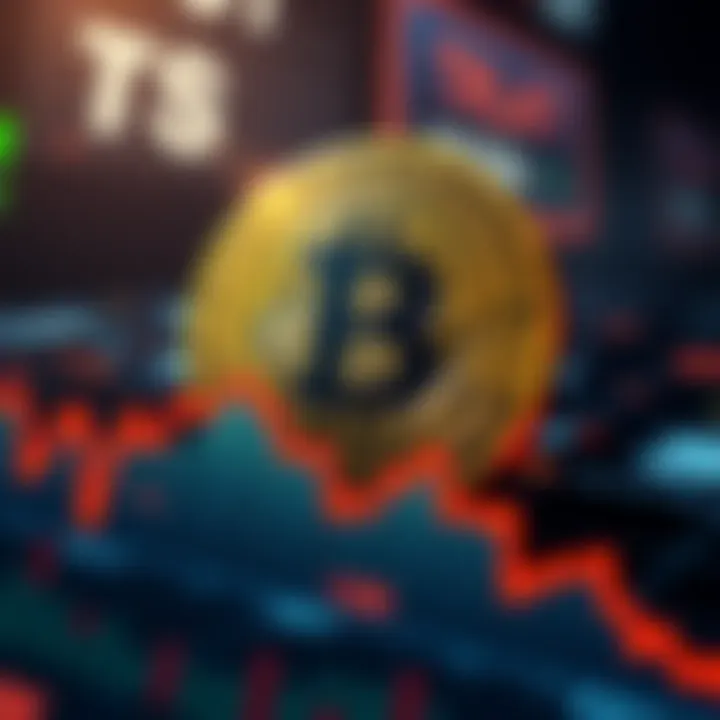 A digital graphic showing a Bitcoin symbol and a declining graph, indicating concerns about trust in Bitcoin's recent price rally.