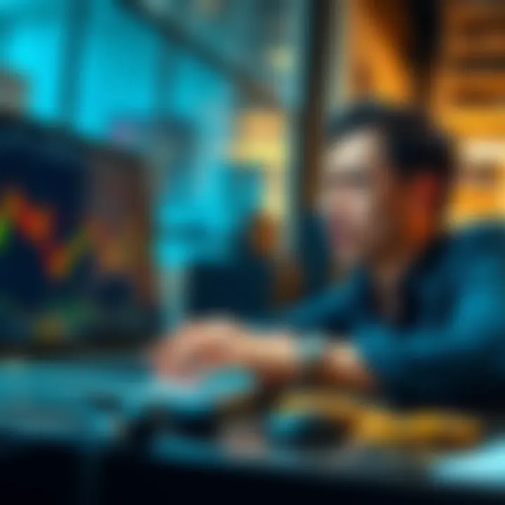 Bitcoin trading losses A person looking worried while checking Bitcoin trading losses on a laptop screen