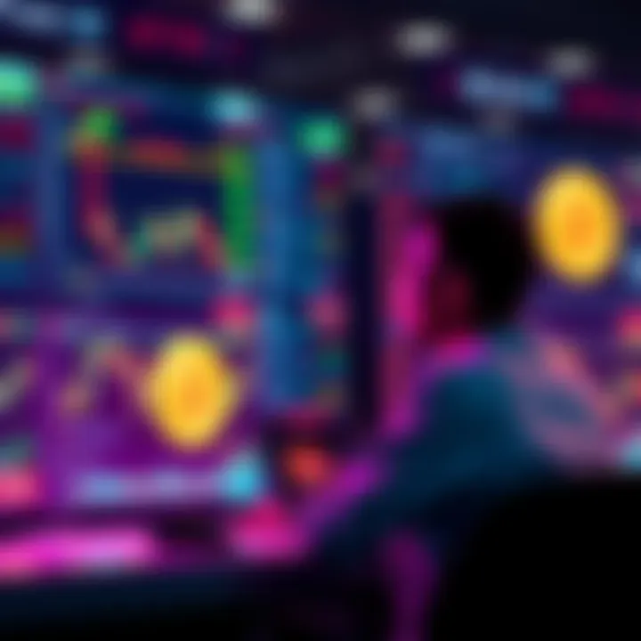 A trader calmly watching Bitcoin market charts on a laptop, symbolizing patience in trading.