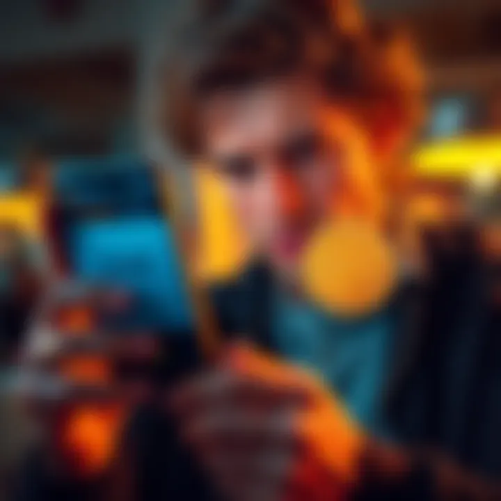 A person looking stressed while checking a phone with a Bitcoin wallet app, showing a pending transaction status. €500 is displayed, symbolizing stuck funds.