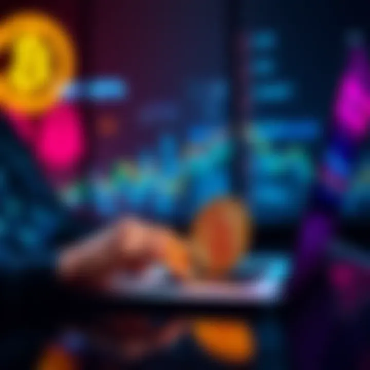 A person using a laptop to make a private Bitcoin swap, emphasizing security and no KYC requirements.