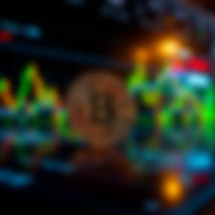 A graphic showing Bitcoin price trends and developments for the week, with visual indicators of market movement.