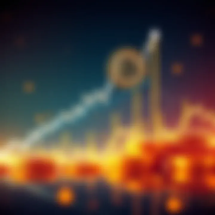 A graph showing Bitcoin's price staying above 75k with a strong upward trend despite economic issues.