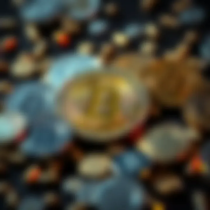 A visual comparison of Bitcoin and alternative cryptocurrencies, highlighting the concept of scarcity and digital currency diversity.