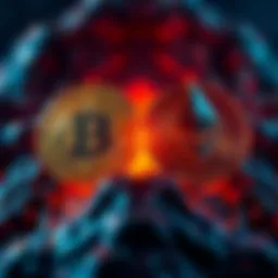 Bitcoin versus Ethereum Investment A split image showing a Bitcoin symbol on one side and an Ethereum symbol on the other, reflecting the debate between investing in BTC and ETH.