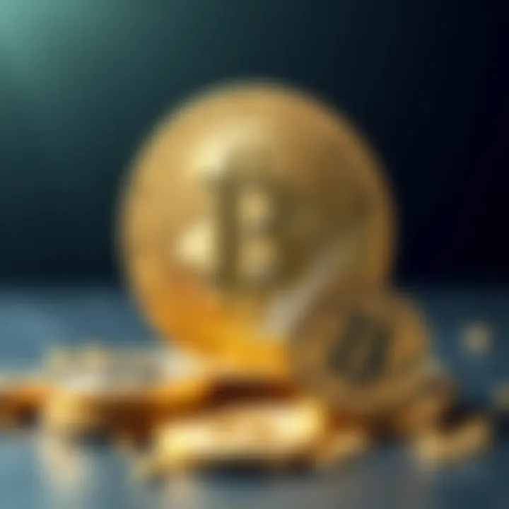 A visual comparison of a Bitcoin and gold coins representing investment choices.