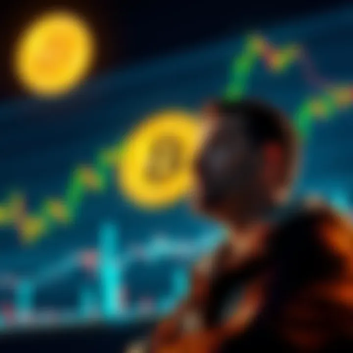 A person contemplating between Bitcoin and the iB1T Bitcoin ETF with charts showing investment trends.