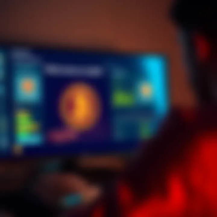 A person looking at different Bitcoin wallet options on a computer screen, weighing security and usability