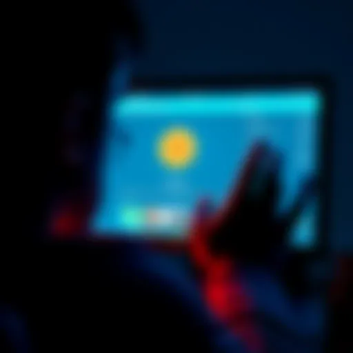 A person looking frustrated at their computer screen, showing a Bitcoin wallet app with a zero balance, symbolizing issues with private key importing.
