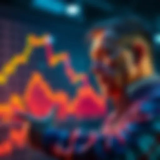 Warning about Bitcoin investment A concerned investor looking at a Bitcoin chart with a downward trend