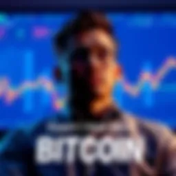 Bitcoin Win Decision A person contemplating whether to hold or sell their recent Bitcoin winnings with graphs showing a downward trend in the background.