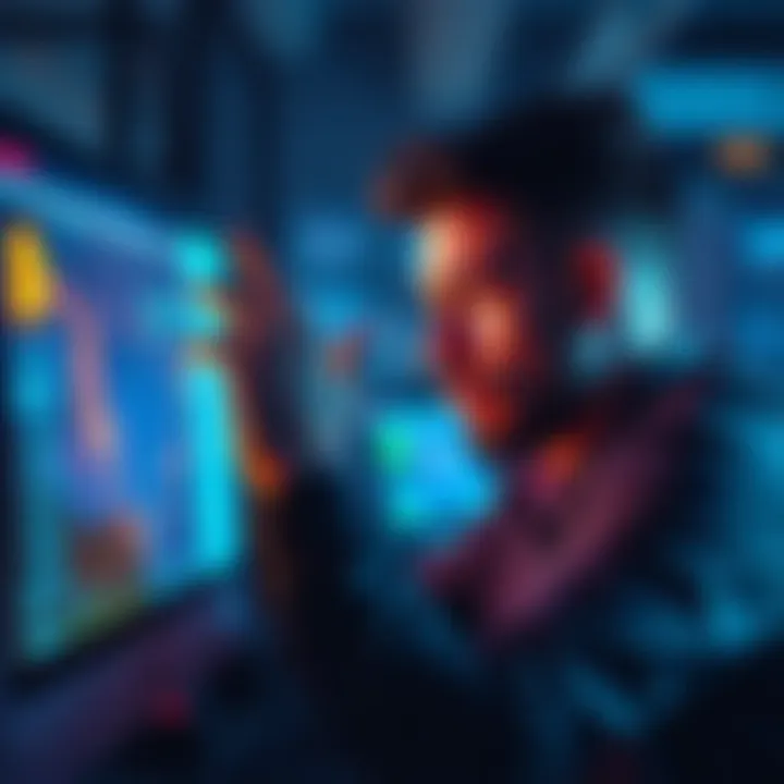 Person looking at a computer screen with a worried expression as they check on a bitcoin withdrawal status, showing signs of frustration.