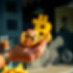 A person holding a schwarma with a Bitcoincash logo in the background, illustrating a fusion of local culture and cryptocurrency in Sint Maarten