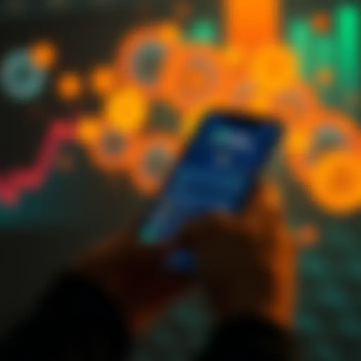 A person holding a smartphone displaying the BitGo crypto wallet app with digital coins in the background.