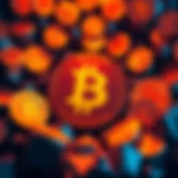 Bithumb exchange logo surrounded by Bitcoin symbols, illustrating the recent accidental distribution of 2,000 BTC