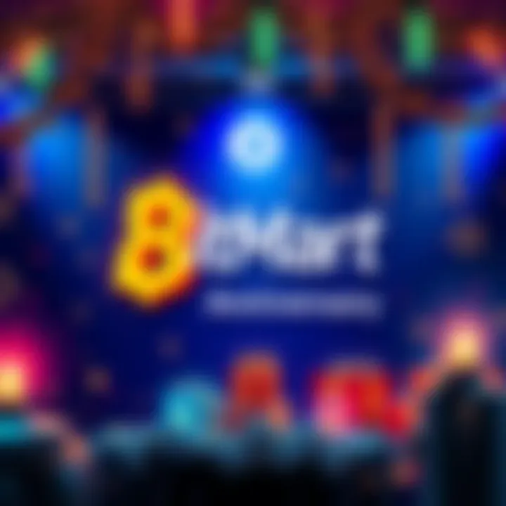 Celebration banner featuring BitMart's new logo and festive decorations