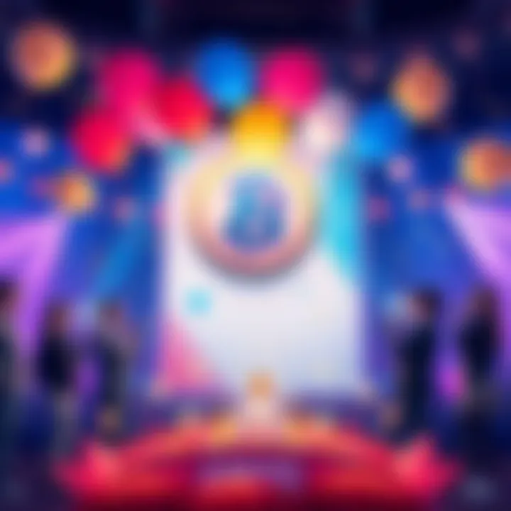 BitMart 8th Anniversary Celebration People celebrating BitMart's 8th anniversary with balloons and banners, participating in an AMA session