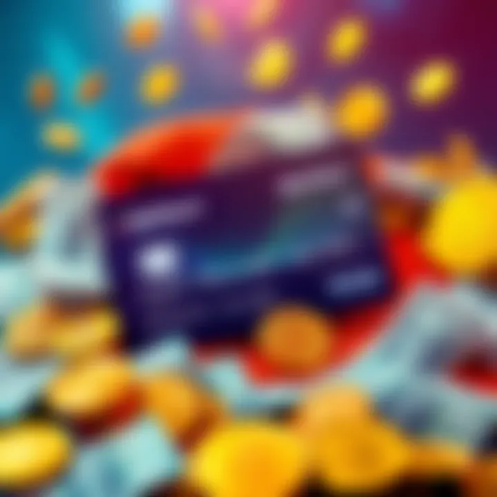 A BitMart Card surrounded by cash and cryptocurrency symbols, illustrating the conversion of digital assets into real-world spending.