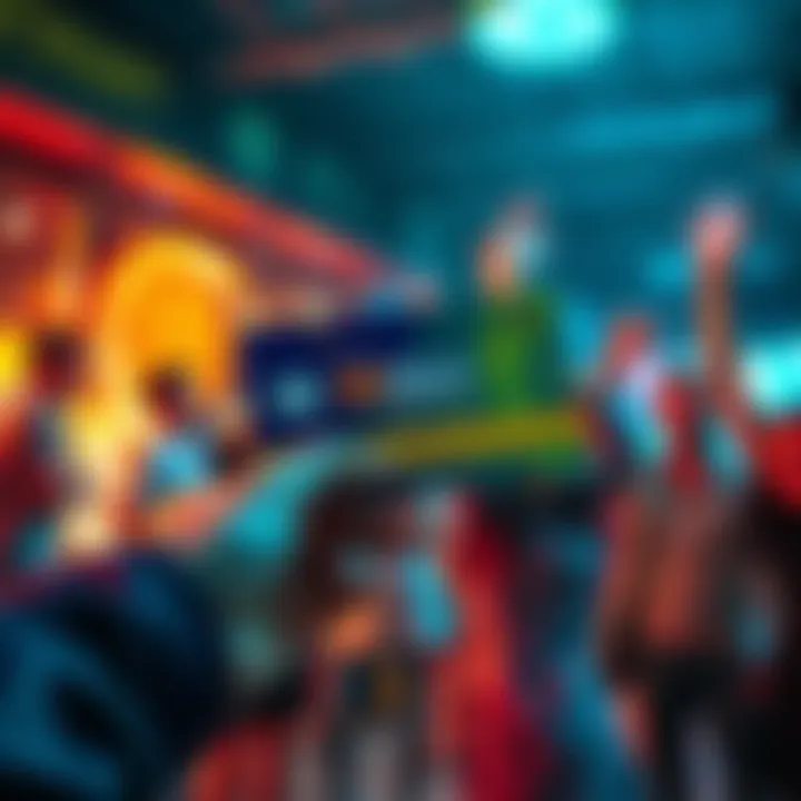 A person holding a BitMart Card with a 5 USDT voucher and friends celebrating in the background