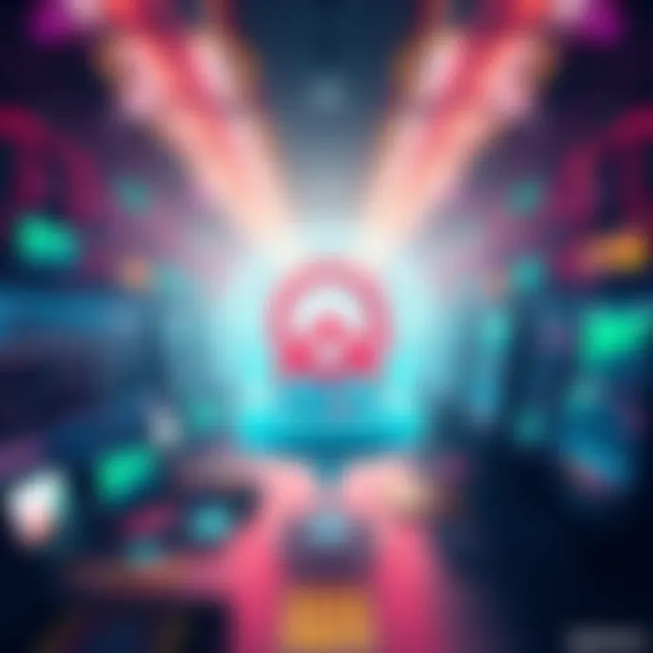 A visual representation of BitMart as a complete crypto hub featuring elements like spot trading, futures, and AI tools in a vibrant digital environment.