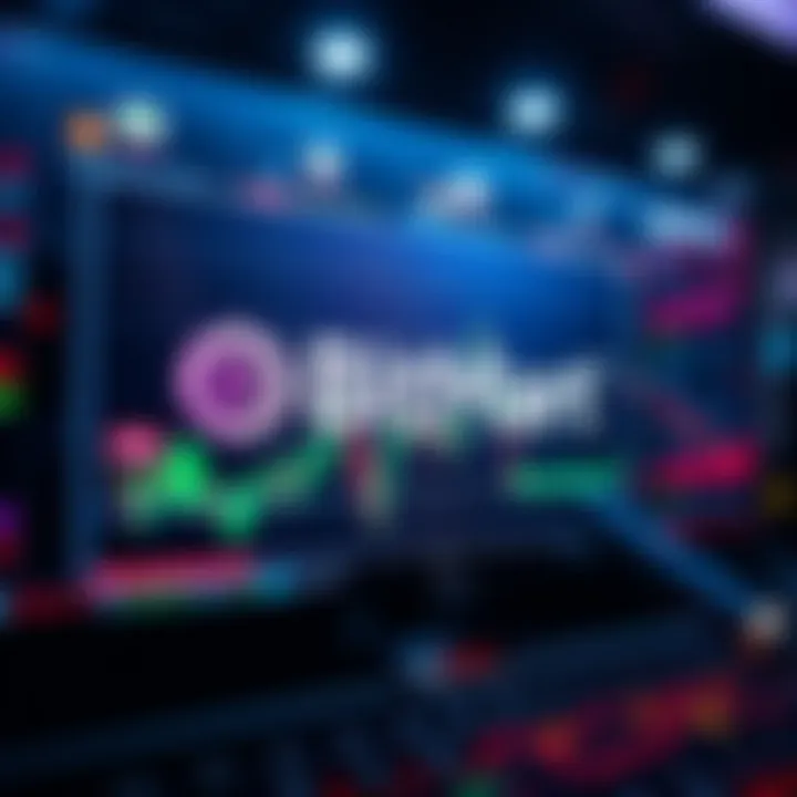 Announcement of Atleta Network listing on BitMart on a digital screen with trading graphics