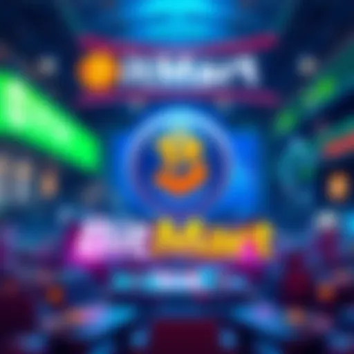 Graphic showing BitMart logo with bibi (BIBI) cryptocurrency symbol and trading features