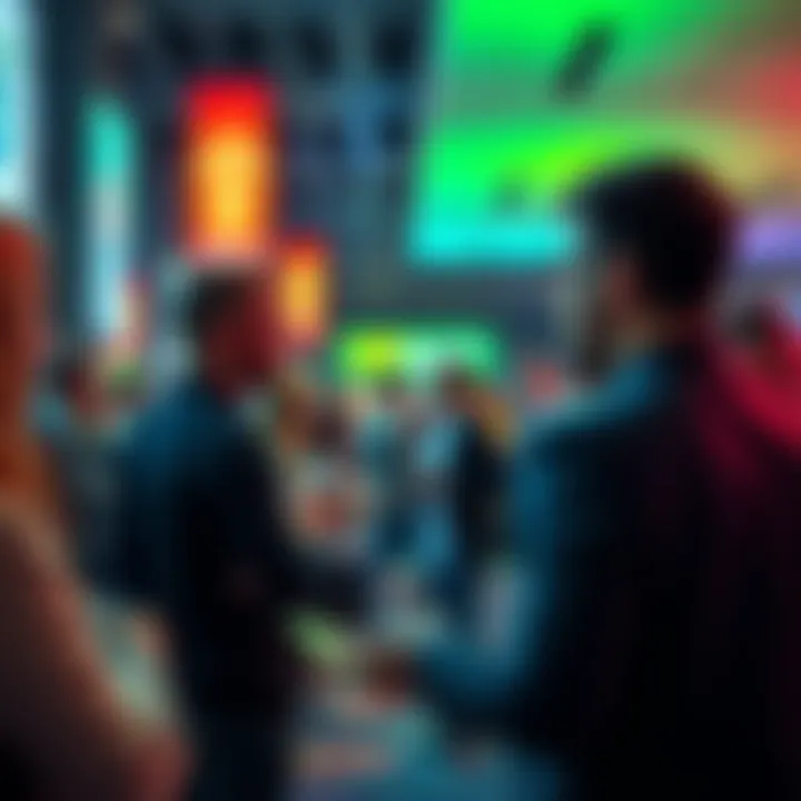 Attendees engage in conversations at BitMart's first meetup in Minsk, Belarus, creating a vibrant community atmosphere.