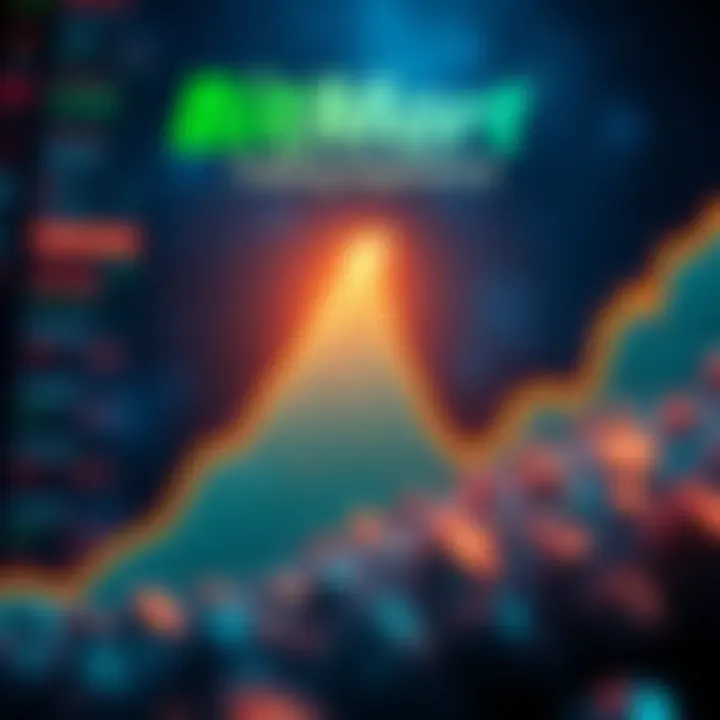 A graph showing an upward trend with trading symbols, representing enhanced trading on BitMart.