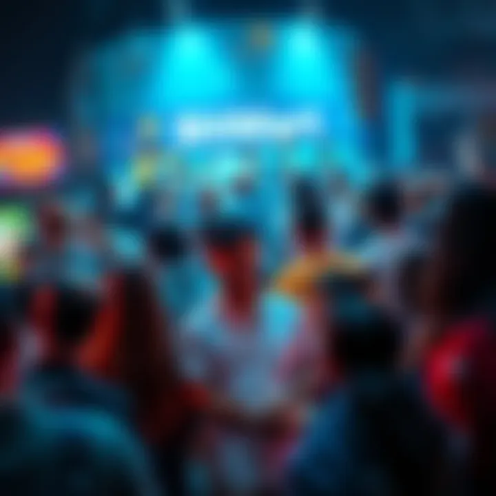 BitMart User Engagement A vibrant community of people engaging with BitMart features and showing enthusiasm for the platform