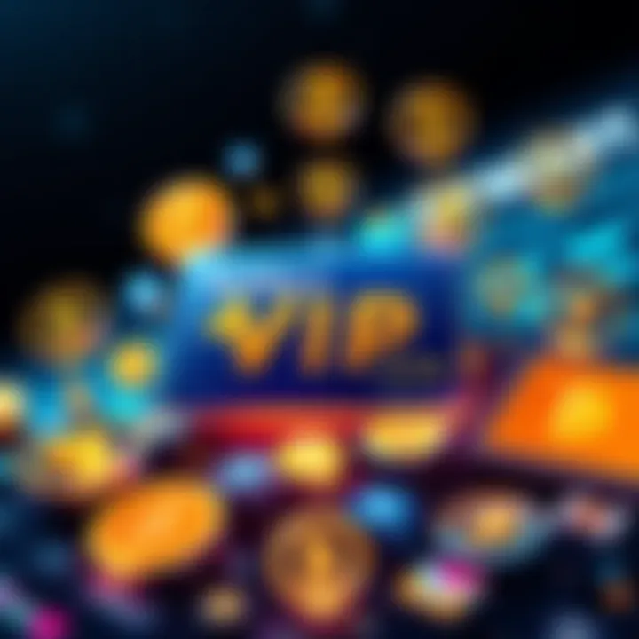 A graphic showing a BitMart VIP access card surrounded by icons representing finance and trading benefits, such as money tracking, increased earnings, and airdrop tickets.