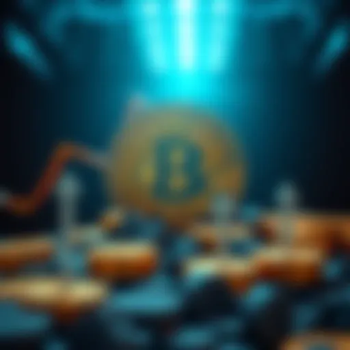 A visual representation of BlackRock's $78 million investment in Bitcoin as retail sentiment declines, featuring a Bitcoin symbol and downward trend indicators.