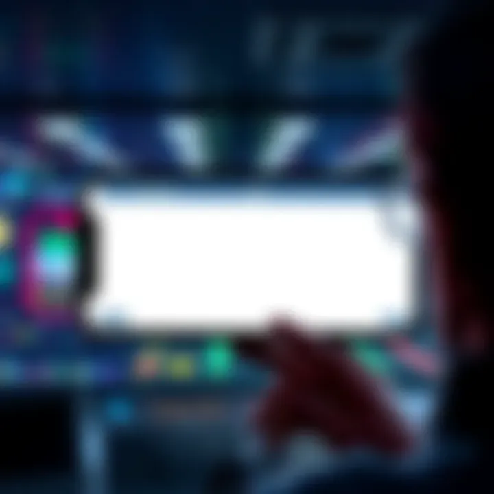 Person looking at a blank screen on a cryptocurrency app, showing concern about missing portfolio details.