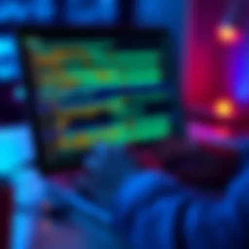 A person working on a laptop with blockchain code on the screen, symbolizing career development in blockchain technology