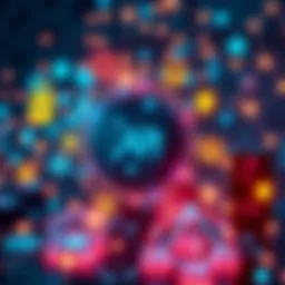 Illustration showing blockchain icons and data connections representing various APIs used in Web3 applications